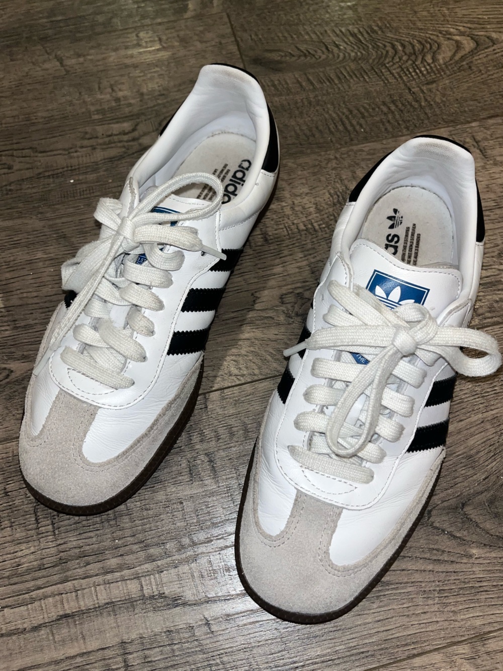 adidas White Sneakers with Black Stripes